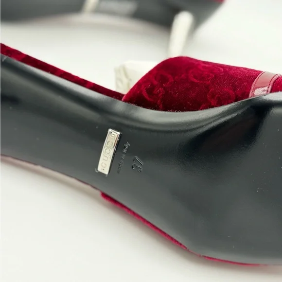 Gucci GG Jacquard Bow Slide Sandals 37 - Picture 4 of 10